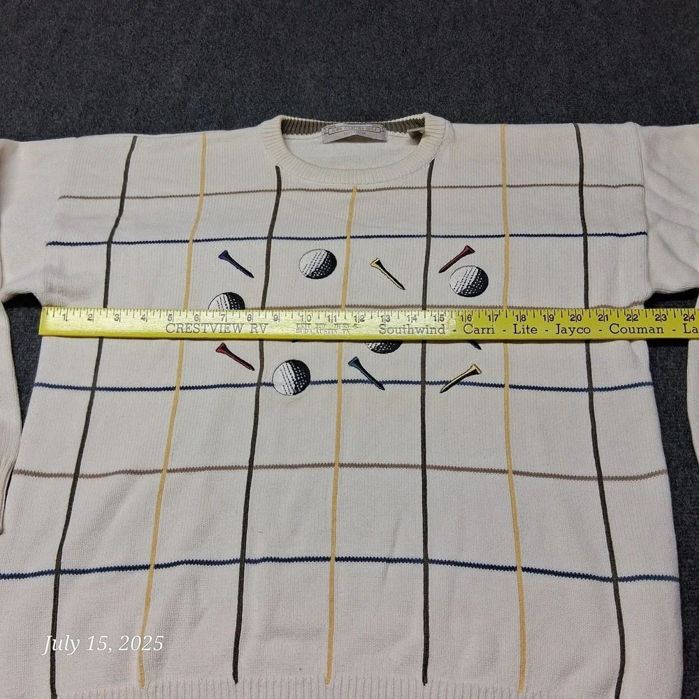 Vintage John Ashford Golf‎ Sweater Mens Size Large White